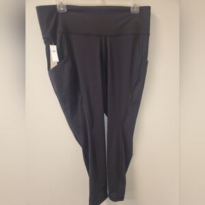 NWT Banana Republic XXL High-rise Cropped Women's Black Leggings w/pockets